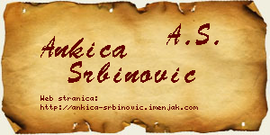 Ankica Srbinović vizit kartica